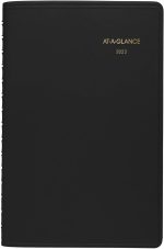AT-A-GLANCE 2023 Weekly Planner, Quarter-Hourly Appointment Book, 7" x 8-3/4", Medium, Telephone/Address Pages, Black (7095105)